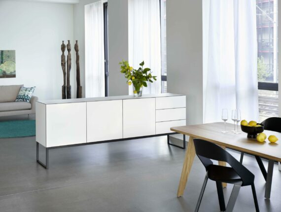 pure Sideboard weiss mit Untergestell