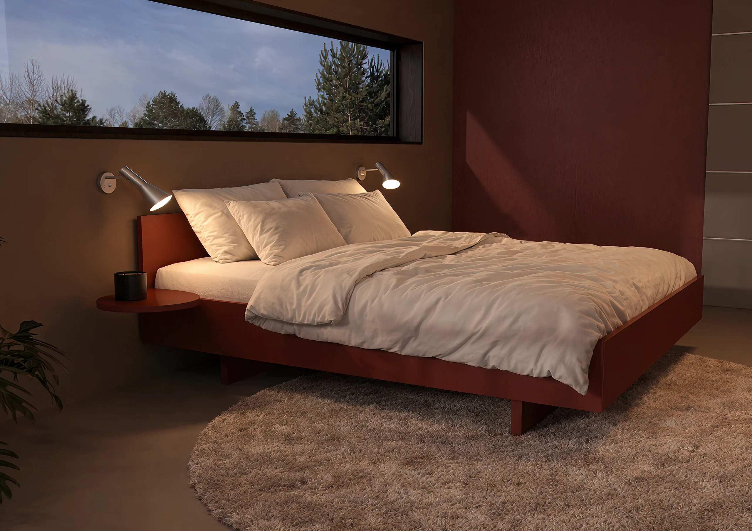 vifian Bett sera Rubinrot